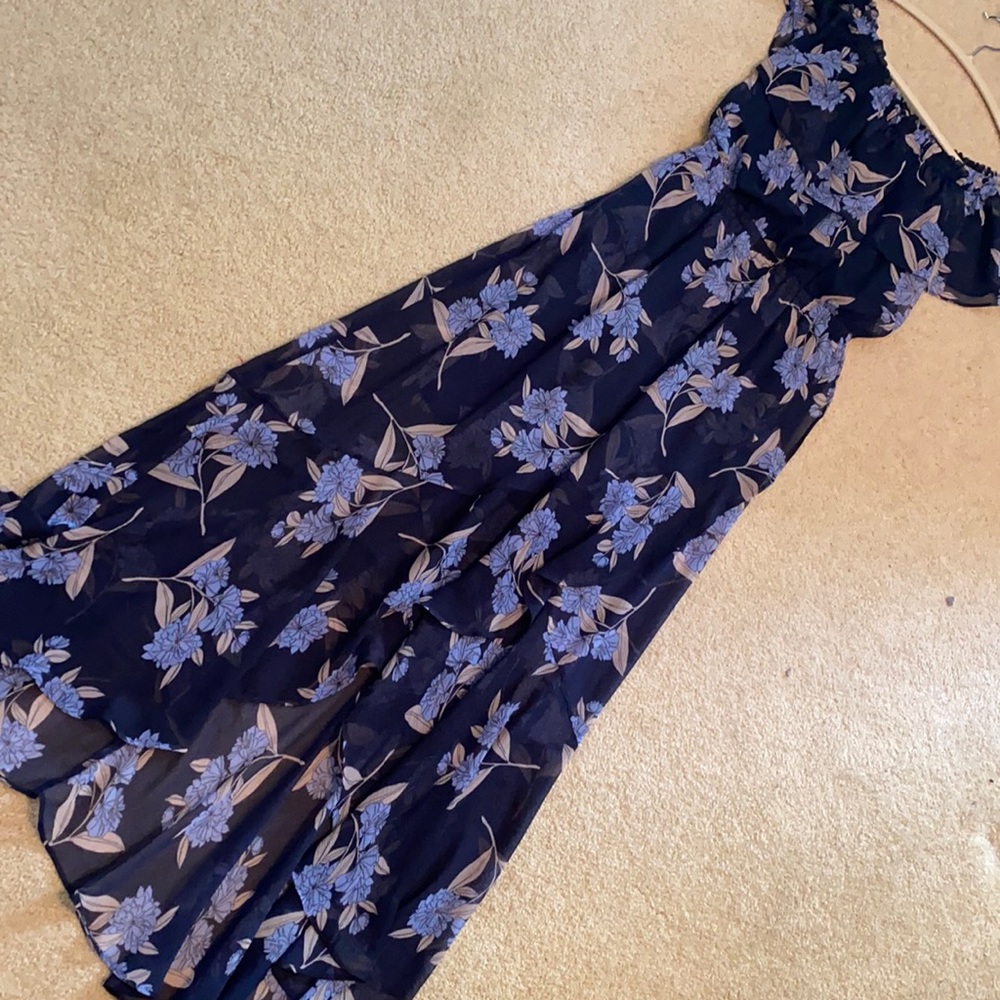 Floral Blue Maxi Dress - EXPRESS
